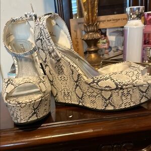 Women's Snakeskin Wedge Sandals